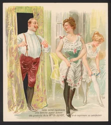 Publicité pour des bretelles et des jarretelles de la Maison Guyot